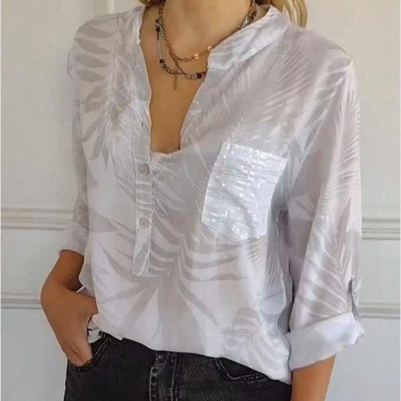 Winnie | Chic Printed V-Neck Blouse