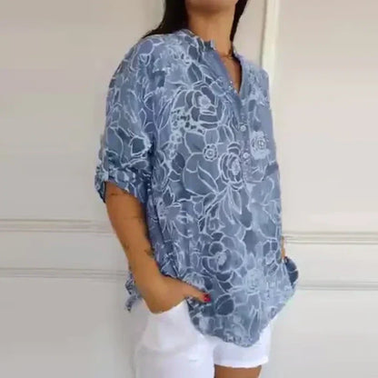 CLARINDA – Printed Button-Up Shirt