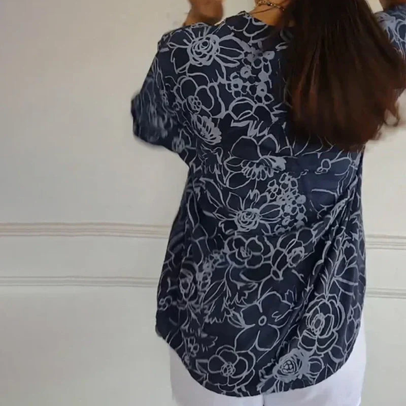 CLARINDA – Printed Button-Up Shirt