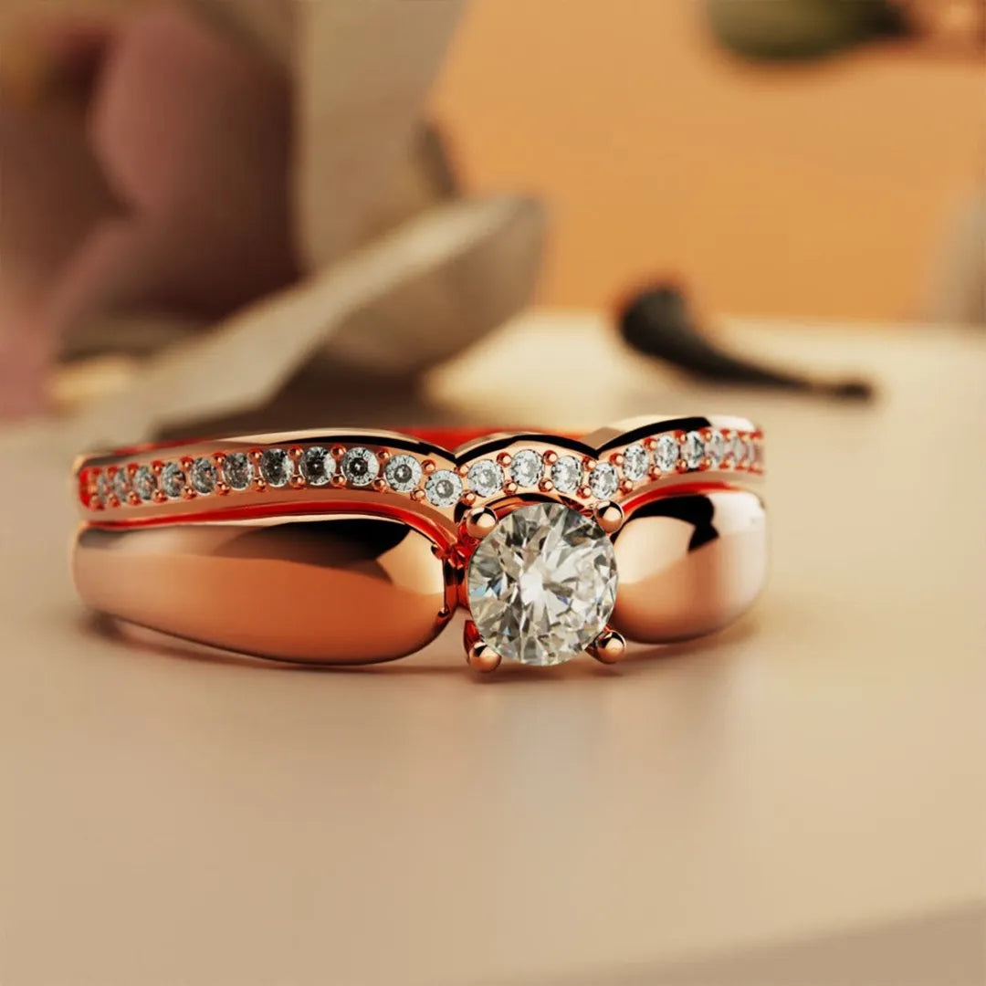 For Memorial - Until We Meet Again Single Diamond Wing-Stacking Ring