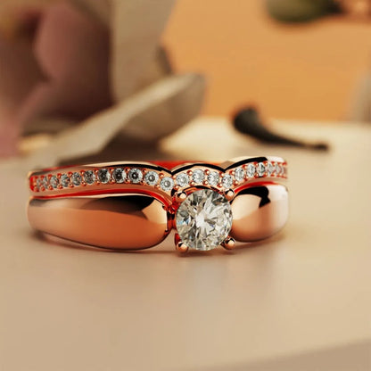 For Memorial - Until We Meet Again Single Diamond Wing-Stacking Ring